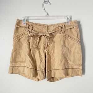 Patagonia Water Girl Size 4 Tan Hemp Shorts Waist Tie 4” Inseam